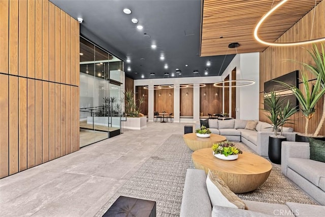 1505 Rivington, Irvine, CA 92612 - building lobby with a surveillance system and wooden walls