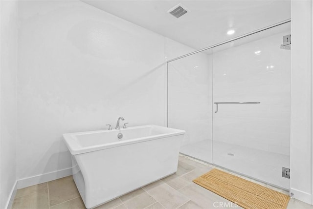 1505 Rivington, Irvine, CA 92612 - bathroom with a soaking tub, a stall shower, and tile patterned flooring