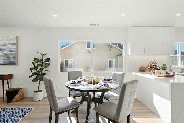 482 Mountain View St, Altadena, CA 91001 - dining area featuring light wood finished floors and recessed lighting