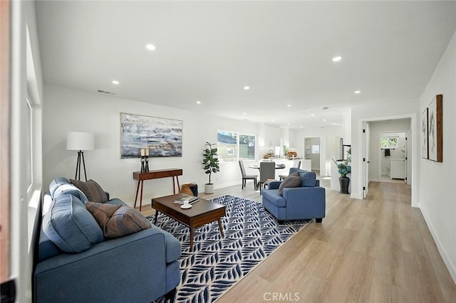 482 Mountain View St, Altadena, CA 91001 - living room with recessed lighting and light wood-style flooring