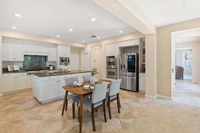 3463 Corte Fresa, Carlsbad, CA 92009 - dining area featuring recessed lighting, light tile patterned flooring, and light colored carpet