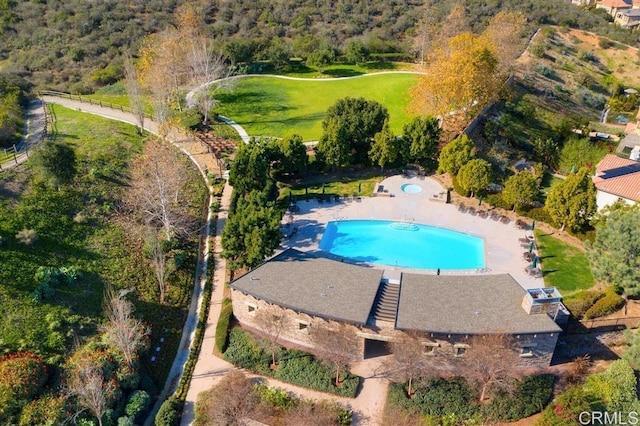 3463 Corte Fresa, Carlsbad, CA 92009 - aerial view of property's location featuring a pool area