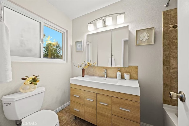 1696 Shady Brook Dr Unit 14, Fullerton, CA 92831 - full bath featuring vanity, decorative backsplash, bathtub / shower combination, and tile patterned flooring