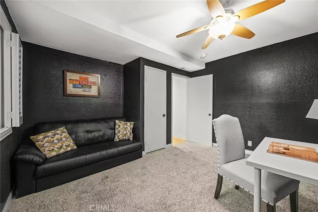 1696 Shady Brook Dr Unit 14, Fullerton, CA 92831 - carpeted office space featuring a textured wall and ceiling fan