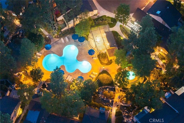 1696 Shady Brook Dr Unit 14, Fullerton, CA 92831 - aerial view of property's location with a pool
