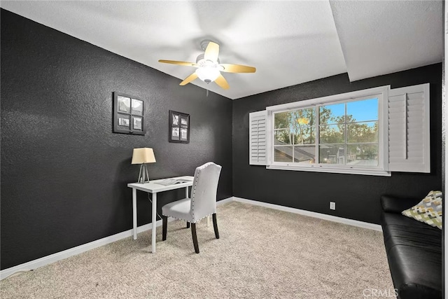 1696 Shady Brook Dr Unit 14, Fullerton, CA 92831 - carpeted office with a textured wall and ceiling fan