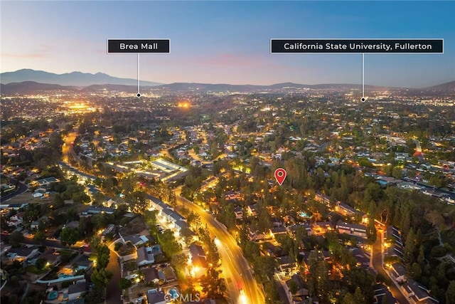 1696 Shady Brook Dr Unit 14, Fullerton, CA 92831 - aerial view of property's location featuring a mountain backdrop