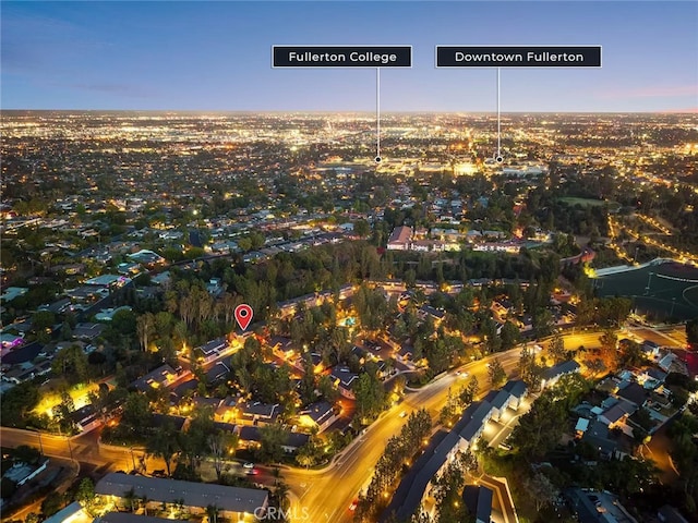 1696 Shady Brook Dr Unit 14, Fullerton, CA 92831 - aerial view at dusk