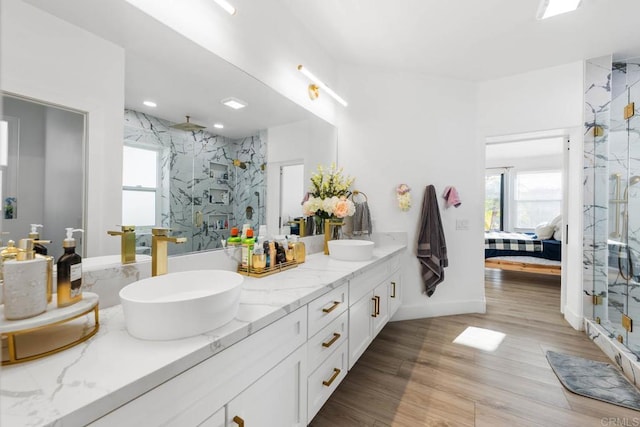2027 Jenna Pl, Escondido, CA 92029 - full bathroom with ensuite bathroom, healthy amount of natural light, a marble finish shower, and double vanity