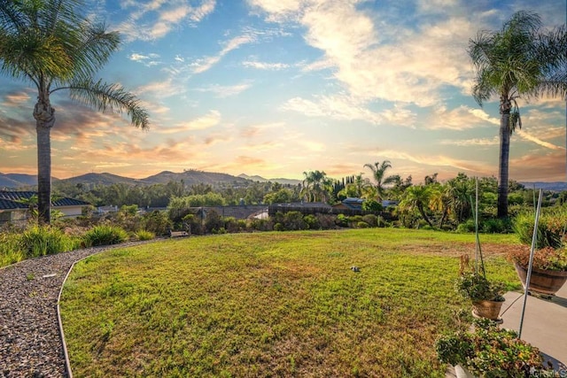 2027 Jenna Pl, Escondido, CA 92029 - yard at dusk with a mountain view and a yard