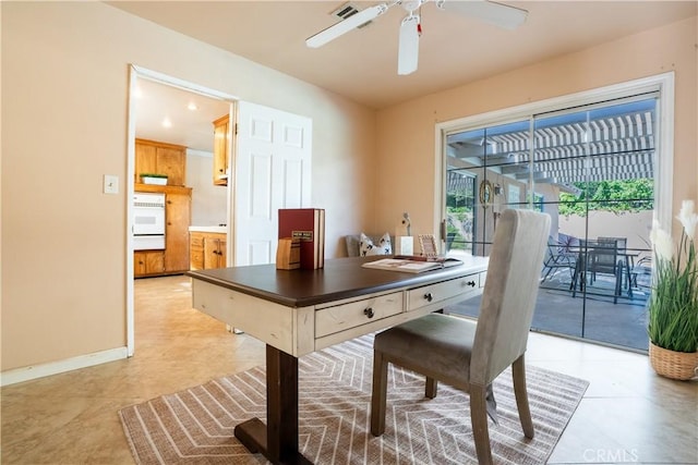3730 E Euclid Ave, Orange, CA 92869 - office space with a ceiling fan and light tile patterned floors