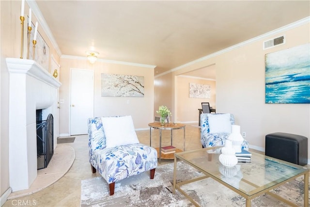 3730 E Euclid Ave, Orange, CA 92869 - sitting room with a fireplace with raised hearth and ornamental molding