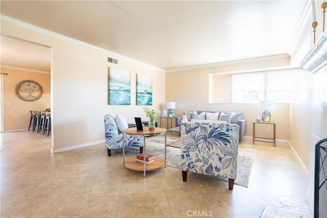 3730 E Euclid Ave, Orange, CA 92869 - living area with crown molding and light tile patterned floors