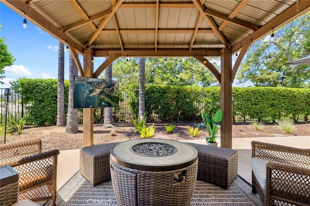 2666 Peacock Pl, La Verne, CA 91750 - view of patio / terrace with a gazebo and a fire pit
