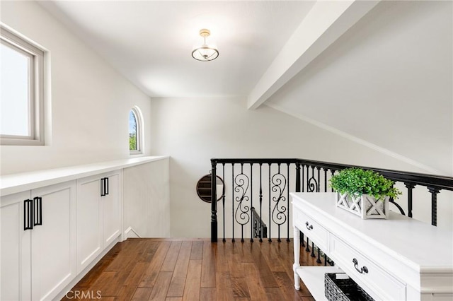2666 Peacock Pl, La Verne, CA 91750 - corridor with dark wood-style floors and an upstairs landing