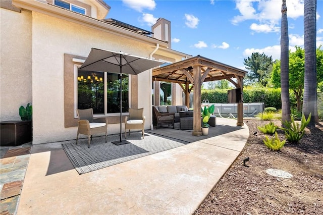 2666 Peacock Pl, La Verne, CA 91750 - view of patio / terrace with an outdoor living space and a gazebo