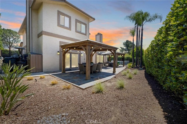 2666 Peacock Pl, La Verne, CA 91750 - back of house featuring a gazebo, stucco siding, and a patio