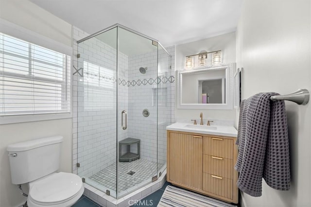 5535 W 142nd Pl, Hawthorne, CA 90250 - bathroom featuring vanity, healthy amount of natural light, tile patterned floors, and a shower stall