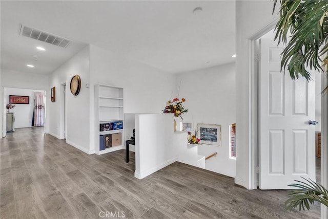 2925 Lemon St, Riverside, CA 92501 - corridor with wood finished floors and recessed lighting