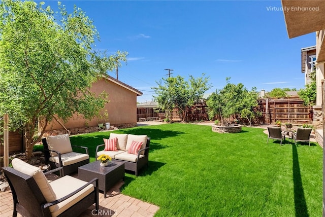2925 Lemon St, Riverside, CA 92501 - fenced backyard featuring an outdoor living space