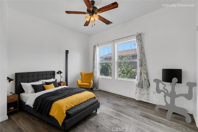 2925 Lemon St, Riverside, CA 92501 - bedroom featuring wood finished floors and ceiling fan
