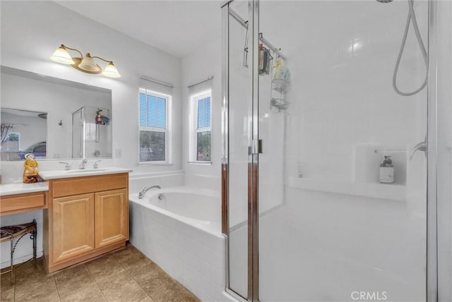 2925 Lemon St, Riverside, CA 92501 - bathroom with a stall shower, vanity, and a garden tub