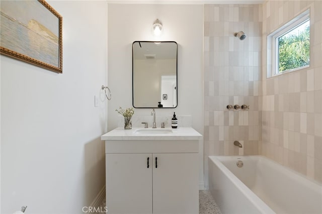 4730 Angeles Vista Blvd, View Park, CA 90043 - bathroom with vanity and bathtub / shower combination