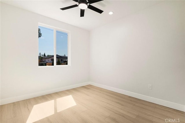 5909 Del Mar Ave, Paradise, CA 95969 - spare room with a ceiling fan, light wood finished floors, and recessed lighting