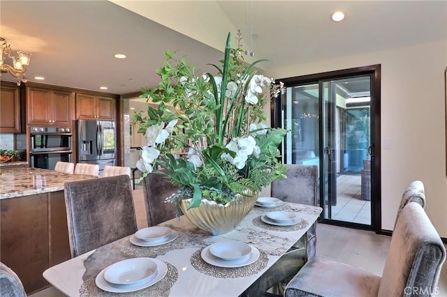 182 Denslow Ave, Los Angeles, CA 90049 - dining room featuring recessed lighting and a chandelier