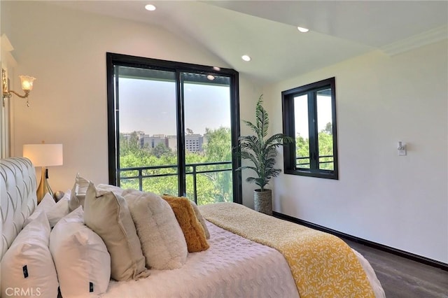 182 Denslow Ave, Los Angeles, CA 90049 - bedroom featuring vaulted ceiling and recessed lighting