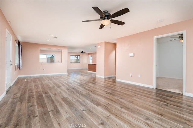 26649 Azalea St, Moreno Valley, CA 92555 - unfurnished living room with ceiling fan, wood finished floors, and recessed lighting