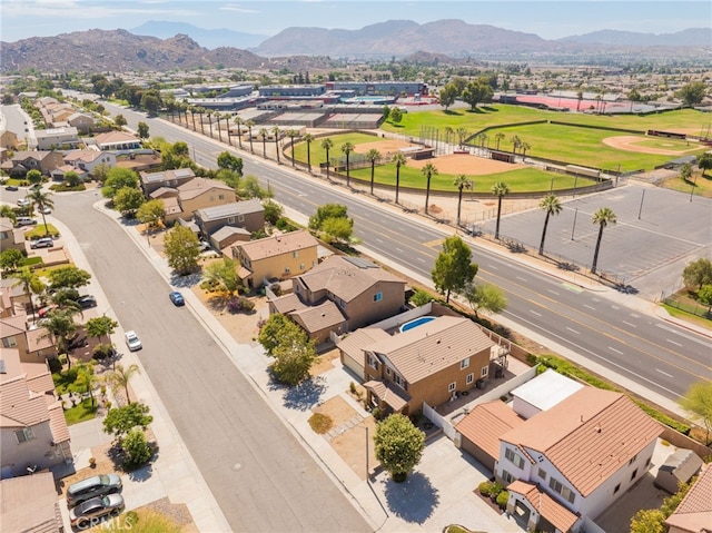 26649 Azalea St, Moreno Valley, CA 92555 - aerial view of residential area featuring a mountain backdrop and a local golf course