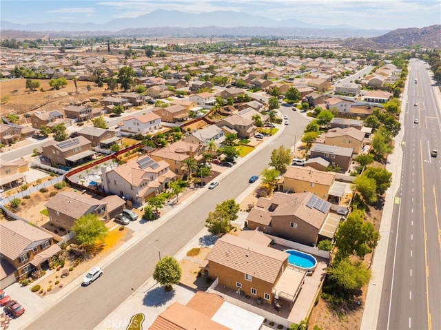 26649 Azalea St, Moreno Valley, CA 92555 - aerial perspective of suburban area featuring a mountain backdrop