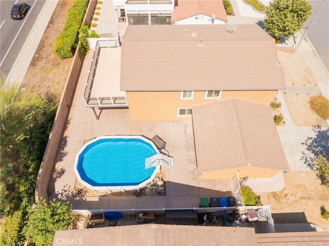 26649 Azalea St, Moreno Valley, CA 92555 - view from above of property with a pool area