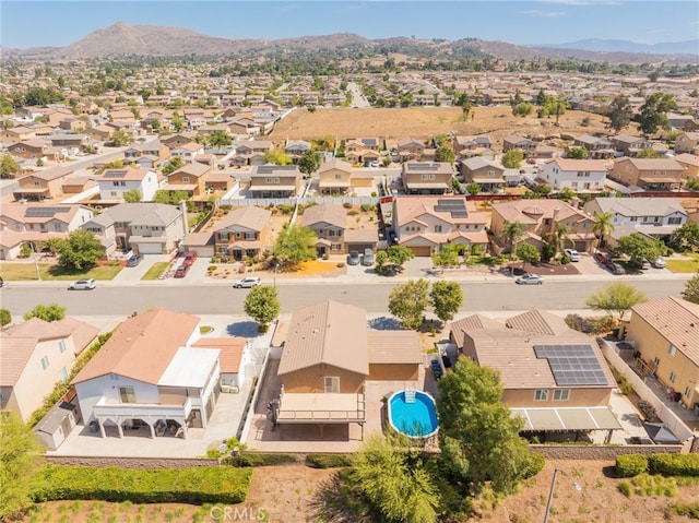 26649 Azalea St, Moreno Valley, CA 92555 - aerial view of residential area featuring a mountainous background and a pool
