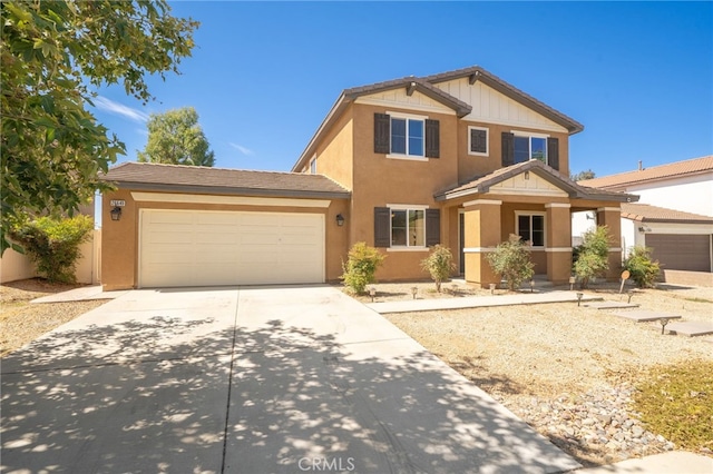 26649 Azalea St, Moreno Valley, CA 92555 - view of front of property with a garage, concrete driveway, and stucco siding