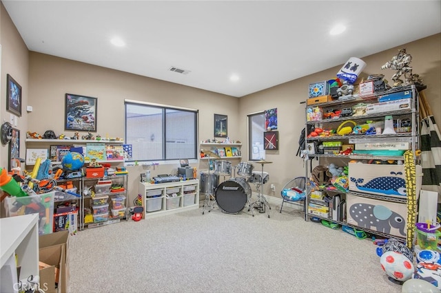 8817 Encino Ave, Sherwood Forest, CA 91325 - playroom with carpet flooring and recessed lighting