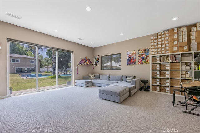 8817 Encino Ave, Sherwood Forest, CA 91325 - living area with carpet and recessed lighting