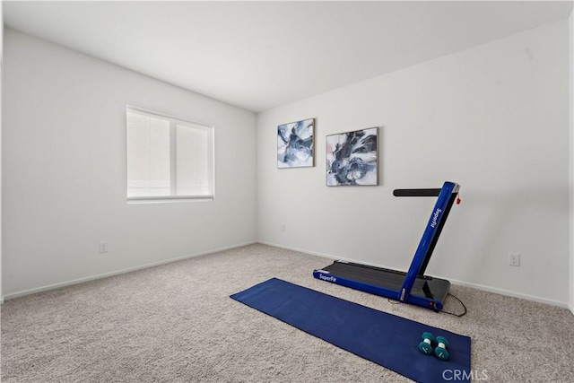 10335 Saint Andrews Ct, Adelanto, CA 92301 - workout area featuring carpet and baseboards