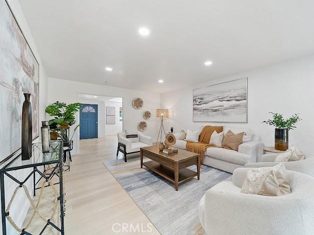 1050 Loma Verde Dr, Arcadia, CA 91006 - living area with recessed lighting and light wood-style floors