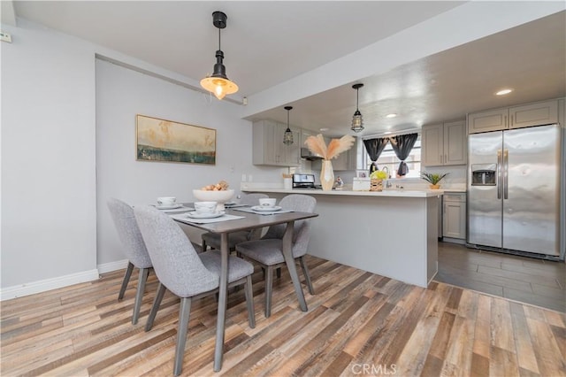 1223 S Golden W Ave Unit F, Arcadia, CA 91007 - dining space featuring light wood-style flooring and recessed lighting