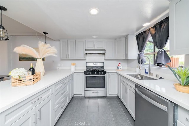 1223 S Golden W Ave Unit F, Arcadia, CA 91007 - kitchen featuring stainless steel appliances, under cabinet range hood, light countertops, and recessed lighting
