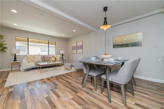 1223 S Golden W Ave Unit F, Arcadia, CA 91007 - dining space featuring wood finished floors and recessed lighting