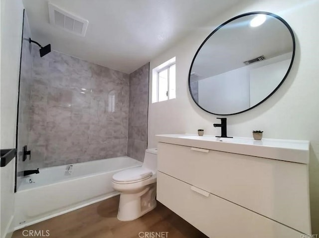 18134 Chase St, Northridge, CA 91325 - full bathroom featuring vanity, bathing tub / shower combination, and wood finished floors