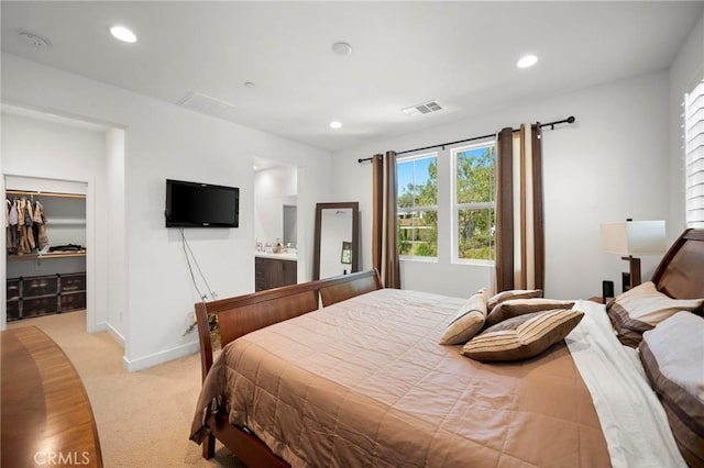 1742 Heywood St Unit C, Simi Valley, CA 93065 - bedroom with a spacious closet, light carpet, and recessed lighting