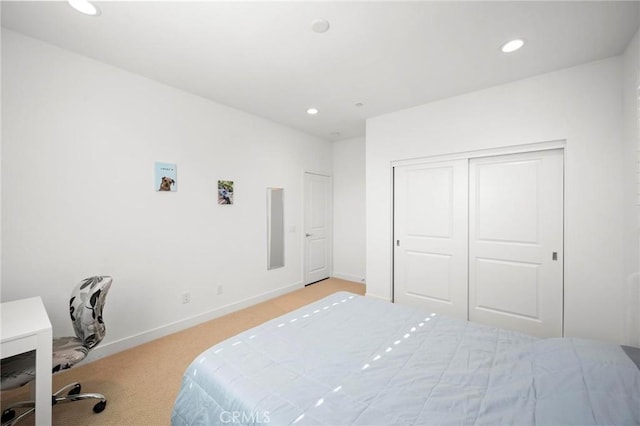 1742 Heywood St Unit C, Simi Valley, CA 93065 - bedroom featuring light colored carpet, recessed lighting, and a closet