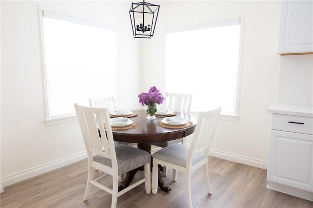 4622 Sunnyside Dr, Riverside, CA 92506 - dining space featuring light wood-style flooring and a chandelier