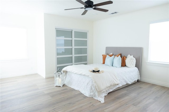 4622 Sunnyside Dr, Riverside, CA 92506 - bedroom featuring wood finished floors and ceiling fan