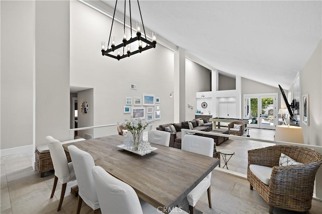 1119 Grove Ln, Newport Beach, CA 92660 - dining room with high vaulted ceiling
