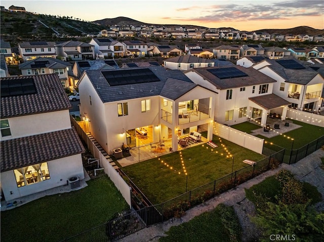 28537 Daybreak Way, Saugus, CA 91350 - aerial view at dusk of a residential view and a mountain view